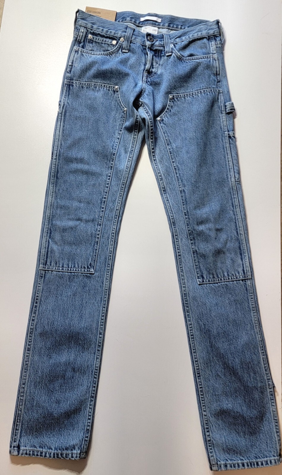 Helmut Lang Carpenter Jeans Knee Patches, Blue, Men's Size 30