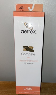Aetrex Women's Lynco Foot Orthotics Compete Flat Low Arch Insoles L405 Size 5