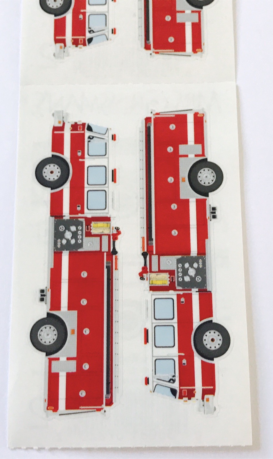 2 MODULES RED FIRE ENGINES MRS GROSSMANS STICKERS FIREFIGHTER EMERGENCY