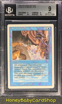 MTG 3rd Edition Revised 1994 Hurkyl's Recall BGS 9.0Q++ (Quad++) Mint Old School
