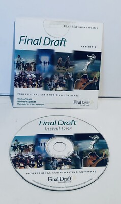 Final Draft Version 7 Script Writing Software Install Disc & Guide WIN MAC