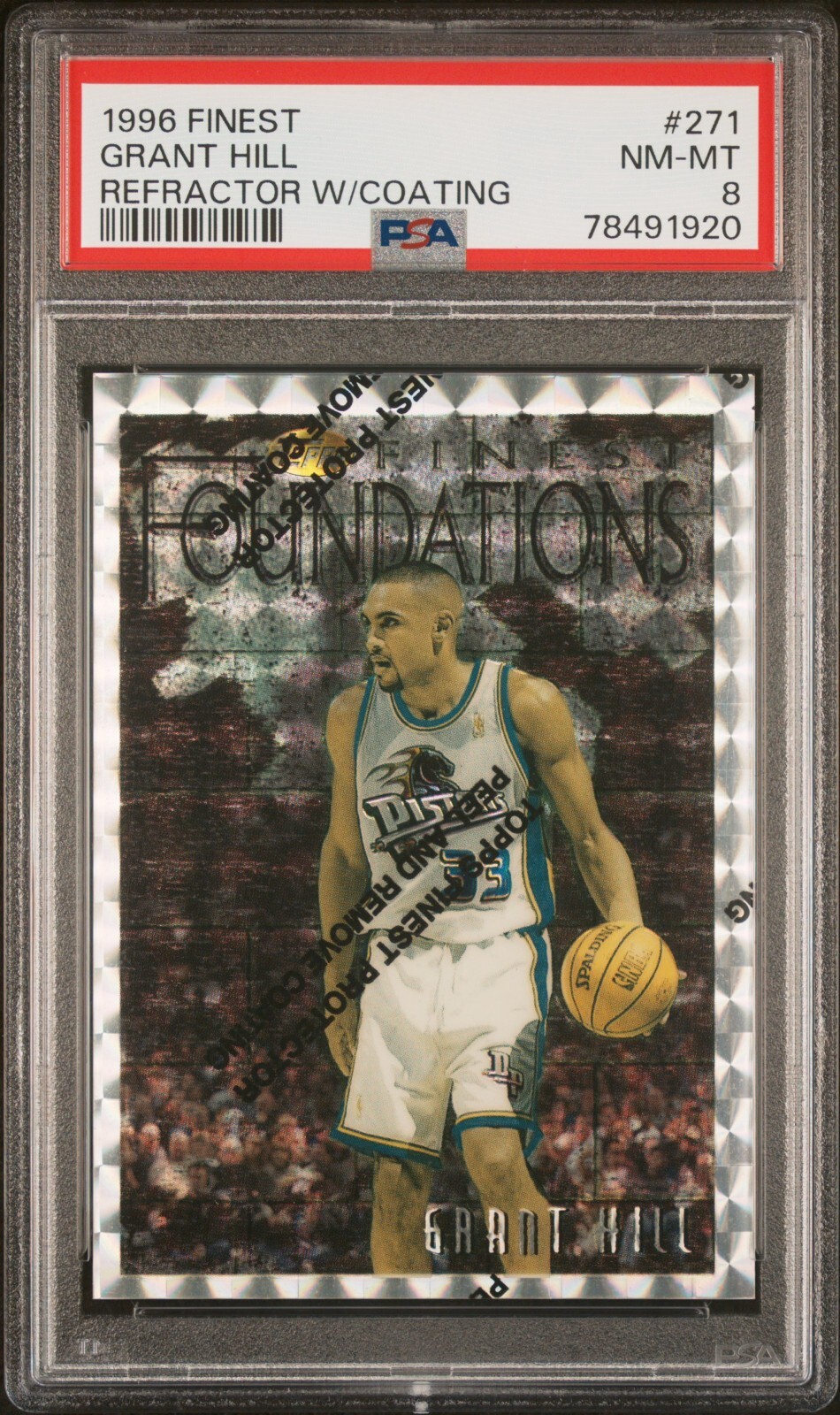 1996 Topps Finest Foundations Refractor Coating Grant Hill