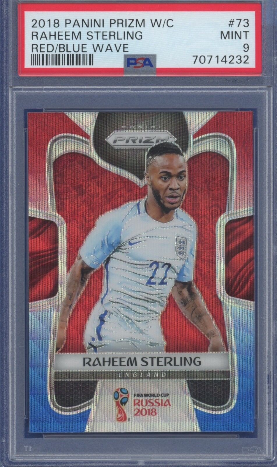 2018 Panini Prizm World Cup #73 Raheem Sterling PSA 9 Red