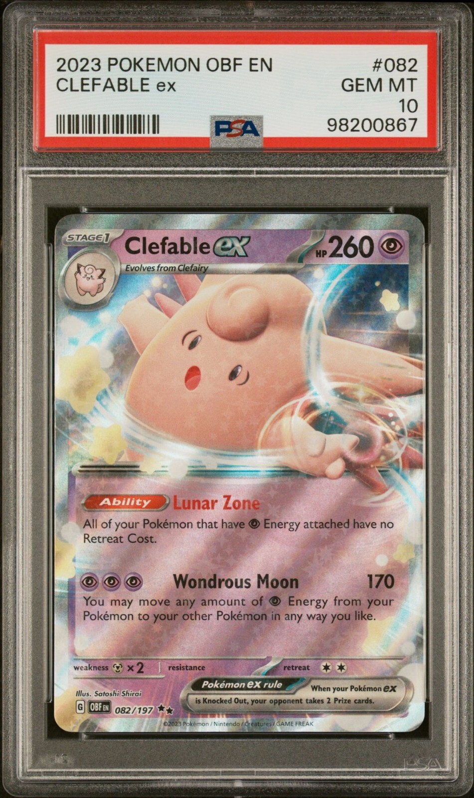 PSA 10 Clefable ex 082/197 Obsidian Flames GEM MINT | eBay PSA 10 Clefable ex 082/197 Obsidian Flames GEM MINT | eBay