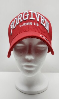 Forgiven 1 John 1:9 Red Embroidered Baseball Cap - NEW