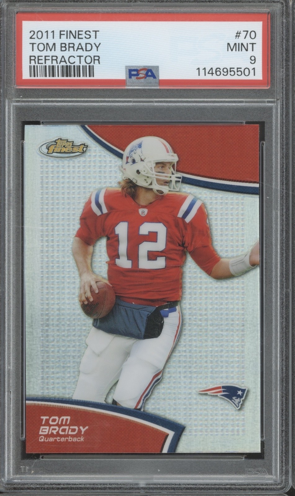 2011 Topps Finest Refractor #70 Tom Brady Mint PSA 9