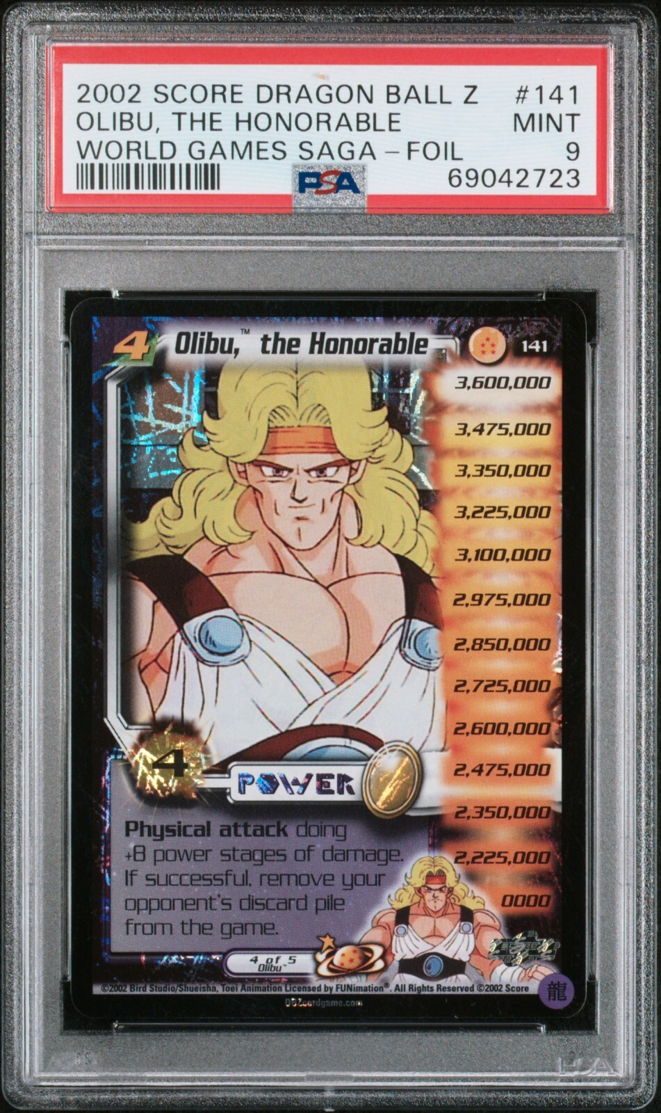 PSA 9 Limited Foil Olibu the Honorable 2002 World Games Saga