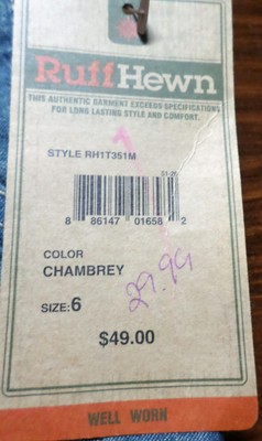 Shorts--Cotton--Chambrey--Size 6--Ruff Hewn--Roll-Up Leg--New--$49