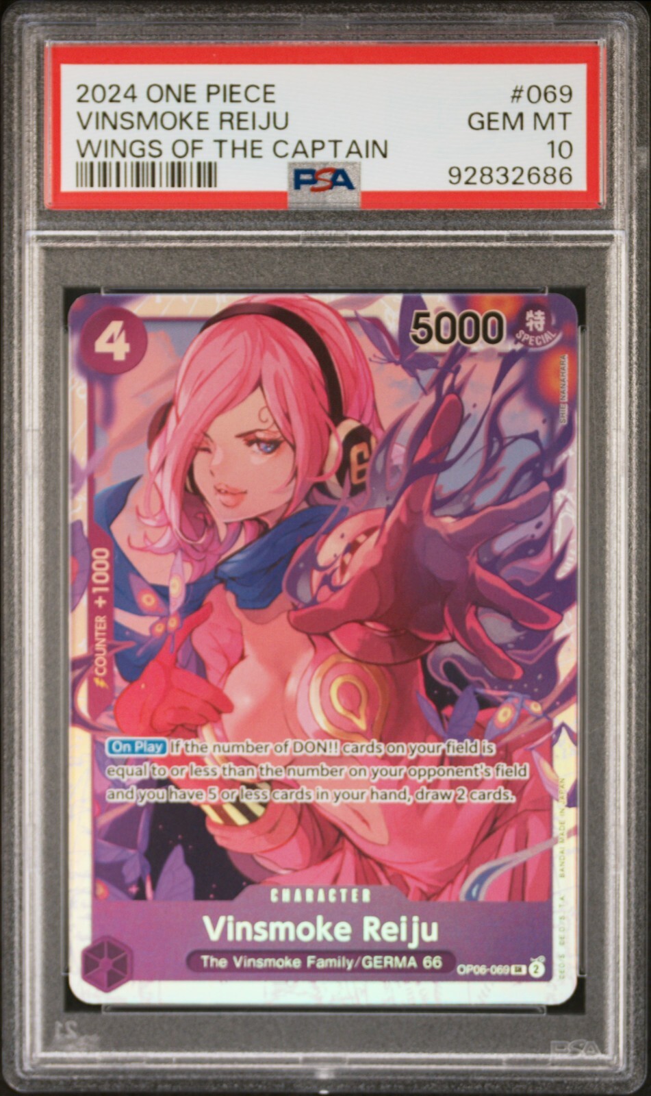 ワンピース カードゲーム 2024 ONE PIECE Vinsmoke Reiju #069 psa10 PSA 10 Vinsmoke Reiju SR OP06-069 THE BEST ONE PIECE Card