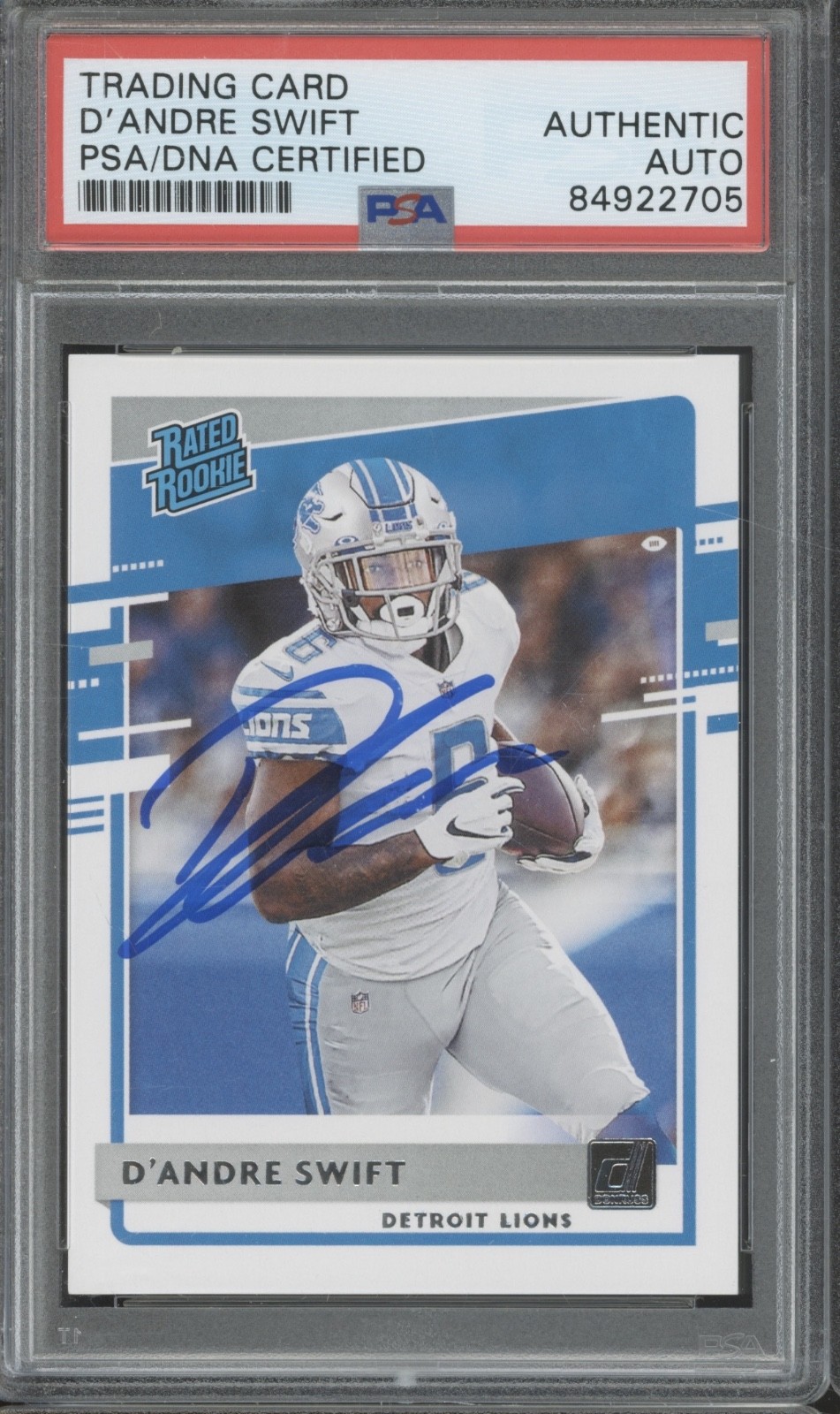 2020 Panini Donruss #309 D`Andre Swift Autograph RC PSA DNA Authentic Auto