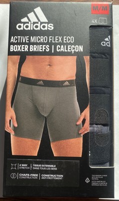 Adidas Men's Active Micro Flex Boxer Briefs, 4-pack, Black, Grey - Medium