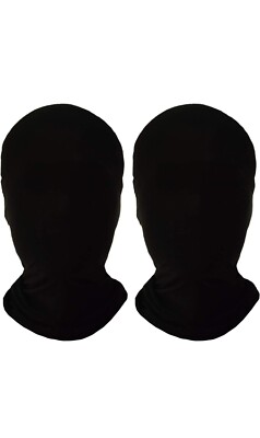 2nd Skin Full Face Mask - Premium Black - Sleek Cosplay - Unisex - Pack of 2