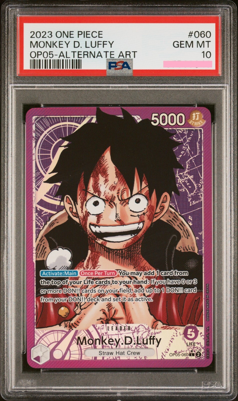 2023 One Piece Monkey D Luffy English Leader Alt Art OP05 2023 One Piece Monkey D Luffy English Leader Alt Art OP05