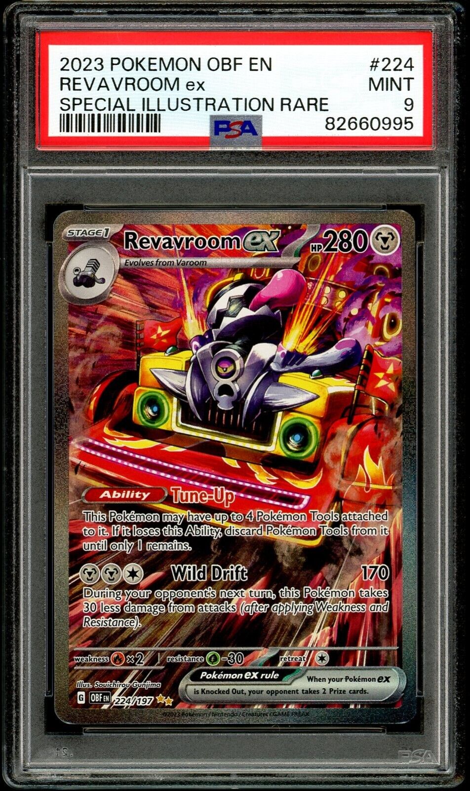 PSA 9 MINT Revavroom EX 224/197 Obsidian Flames Pokemon Card PSA 9 MINT Revavroom EX 224/197 Obsidian Flames Pokemon Card