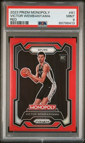 モノポリー エンパイア 2023 Victor Wembanyama RC Prizm Monopoly Red #52/99 #81 PSA