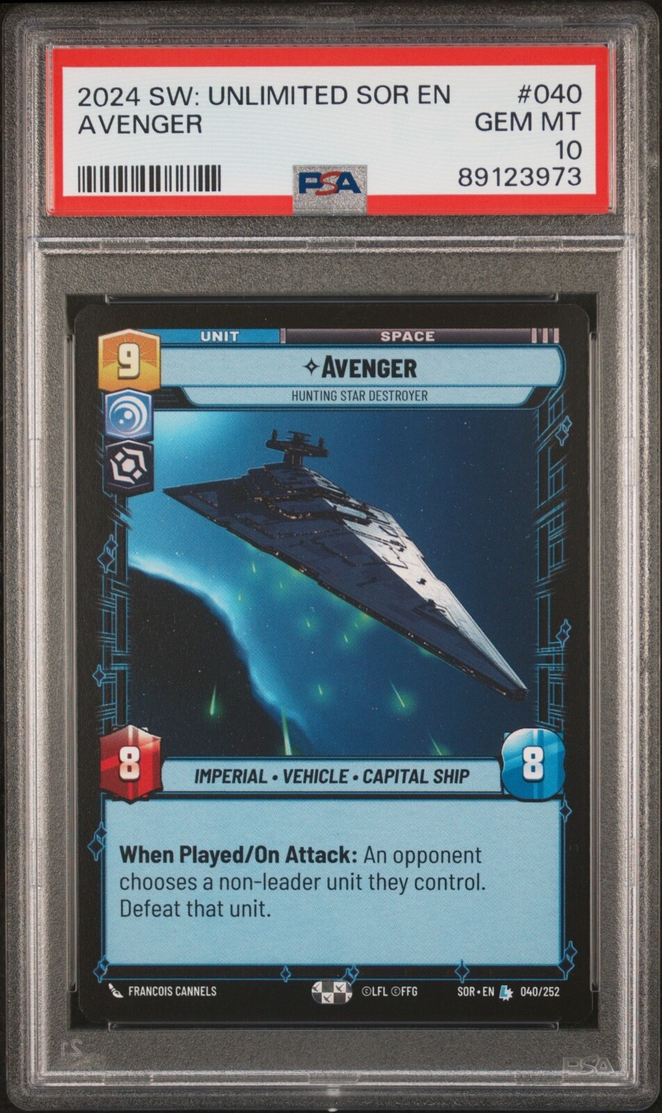 Star Wars: Unlimited SOR - Avenger - Legendary - 40/252 Star Wars: Unlimited SOR - Avenger - Legendary - 40/252