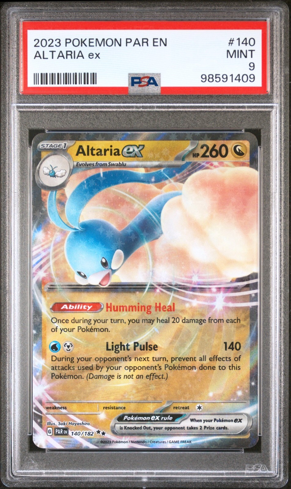 Pokemon TCG Altaria ex 140/182 2023 Paradox Rift Double Rare