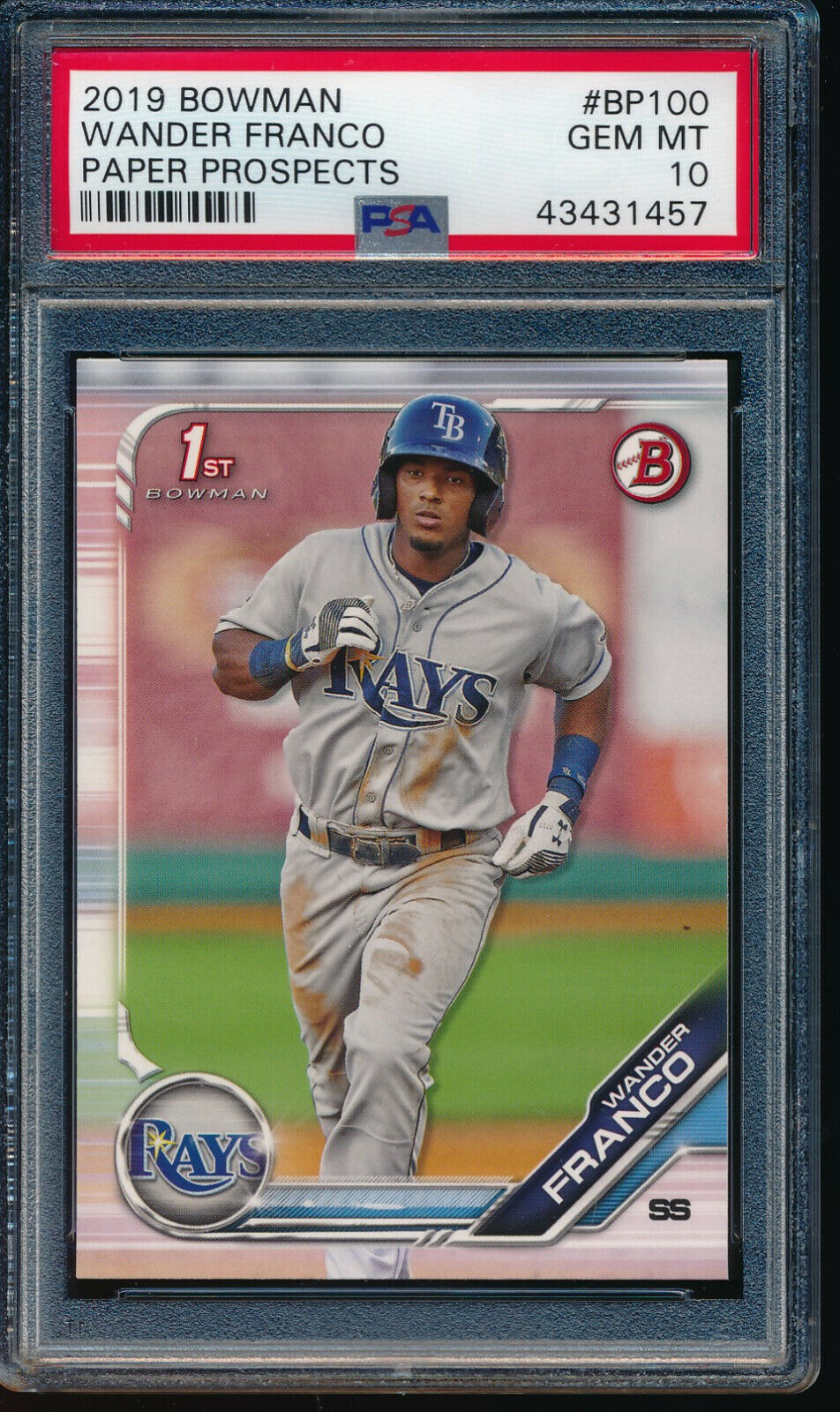 PSA 10 WANDER FRANCO 1st 2019 Bowman Paper Prospects Rookie PSA 10 WANDER FRANCO 1st 2019 Bowman Paper Prospects Rookie