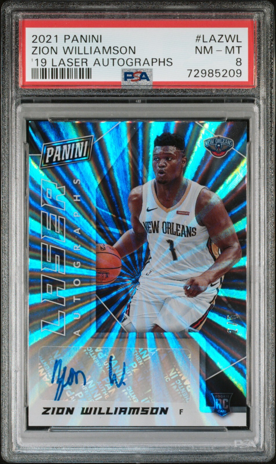RC Zion Williamson 8枚セット 2021 PANINI ZION WILLIAMSON '19 LASER ROOKIE RC AUTO #2/5