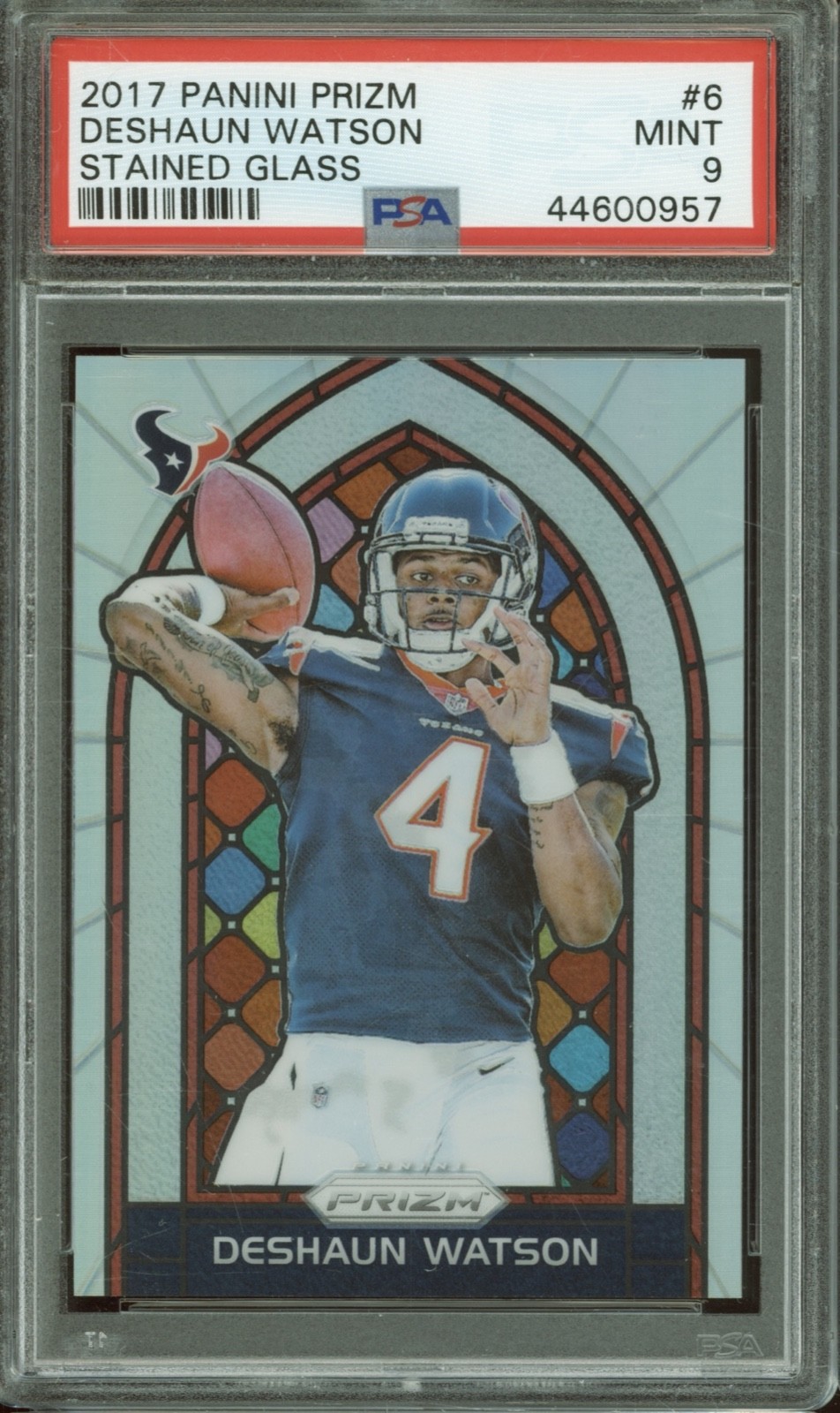 2017 Panini Prizm Stained Glass #6 Deshaun Watson Mint PSA 9