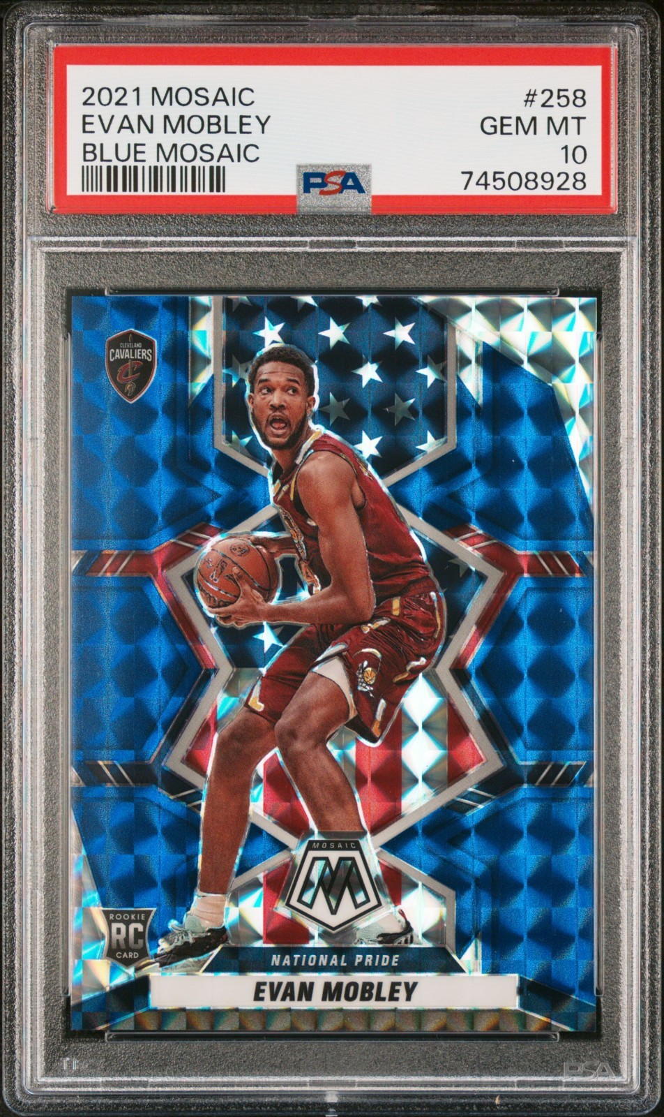 2021 MOSAIC BASKETBALL EVAN MOBLEY BLUE MOSAIC RC PRIZM #/99