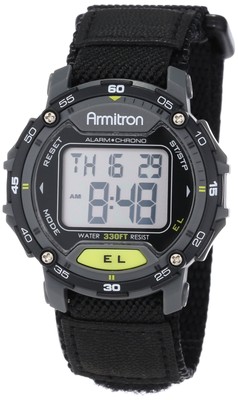 Armitron Sport Unisex Watch Waterproof 100M Digital Chrono Black, 40/8291BLK
