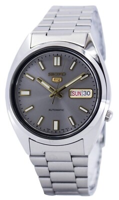 Seiko 5 Automatic Stainless Steel 21 Jewels Grey Dial SNXS75K1 30M Mens Watch
