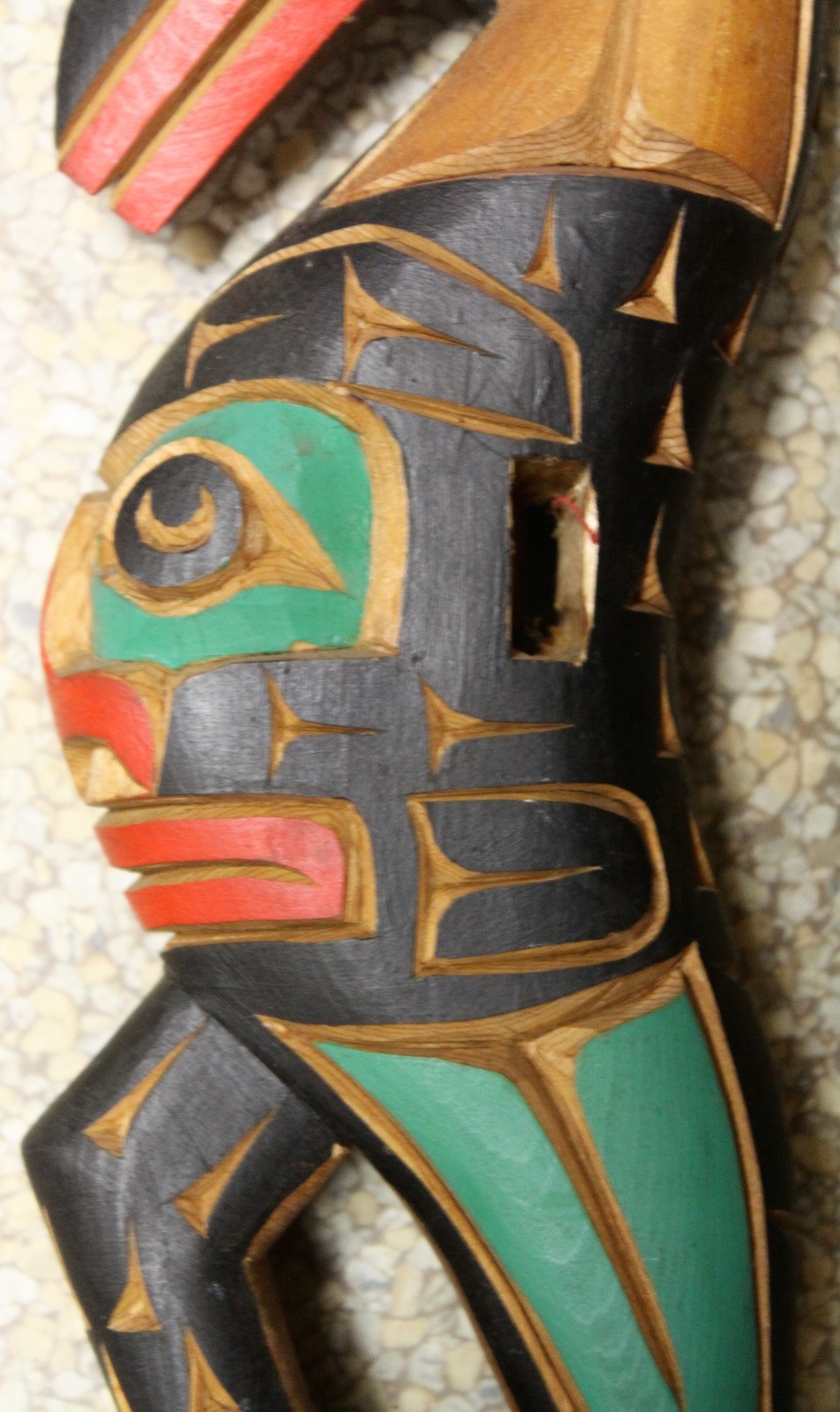 OLD Northwest Coast Ceremonial Tlingit Raven HandHeld Totem Highly Detailed 30