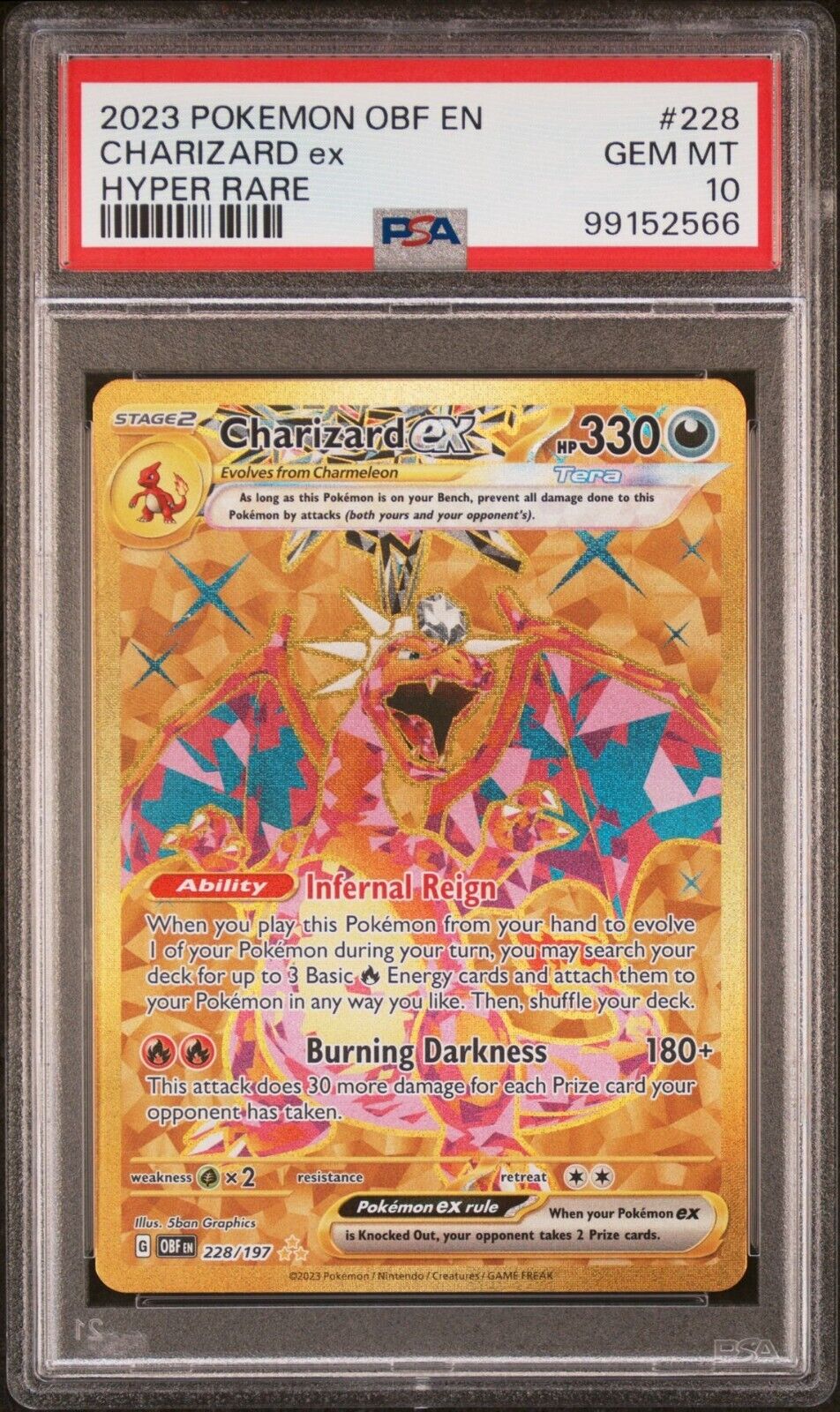 Pokémon TCG Obsidian Flames EN Hyper Rare Charizard EX PSA Pokémon TCG Obsidian Flames EN Hyper Rare Charizard EX PSA
