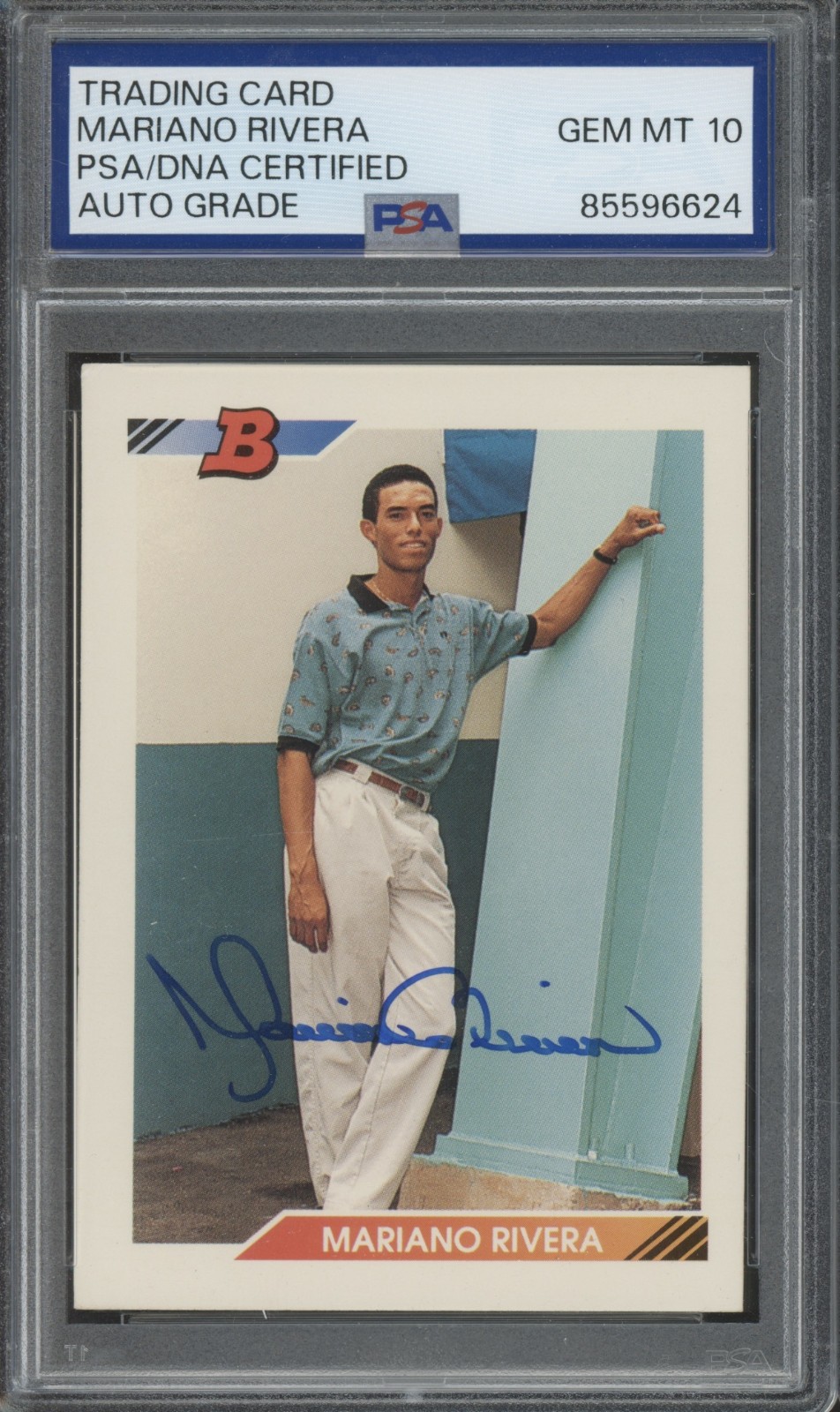 1992 Bowman #302 Mariano Rivera RC Rookie Autograph Gem Mint PSA/DNA 10 Auto