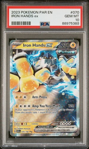 Pokemon TCG Iron Hands Ex Paradox Rift 070/182 PSA 10 Gem Pokemon TCG Iron Hands Ex Paradox Rift 070/182 PSA 10 Gem