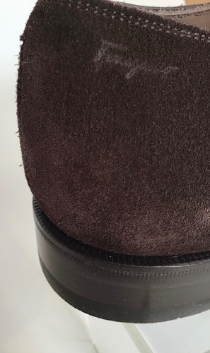 Pre-owned Ferragamo Salvatore  Seul Cap Toe Suede Oxfords (size 8 Eee) - $775.00 In Gray