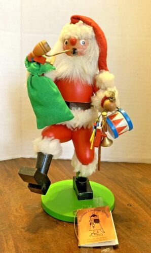 Vintage W. German Santa Smoker: Ulbricht Santa with sack, toys & sticks