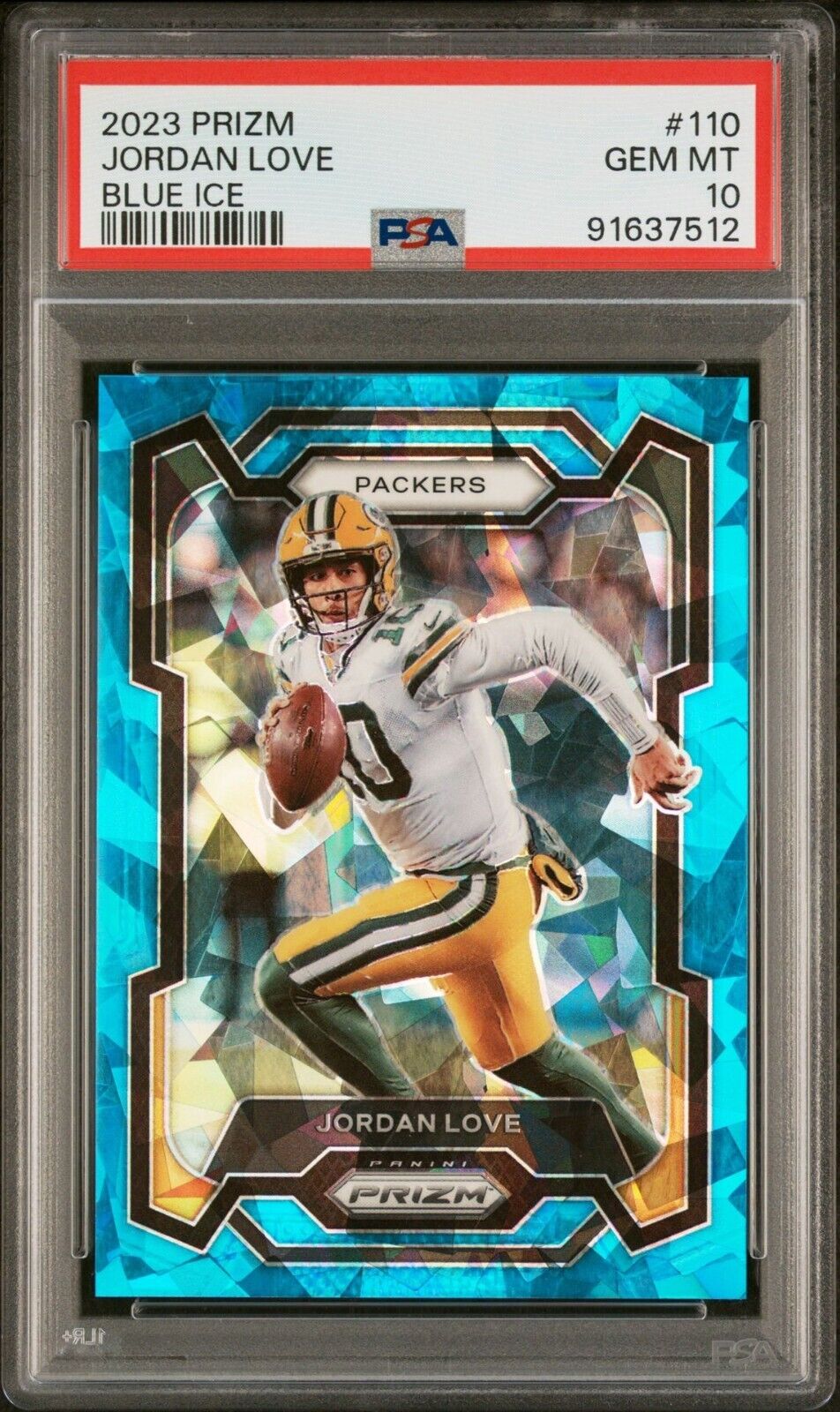 2023 Panini Prizm Jordan Love Blue Ice Prizm #/99 Green Bay