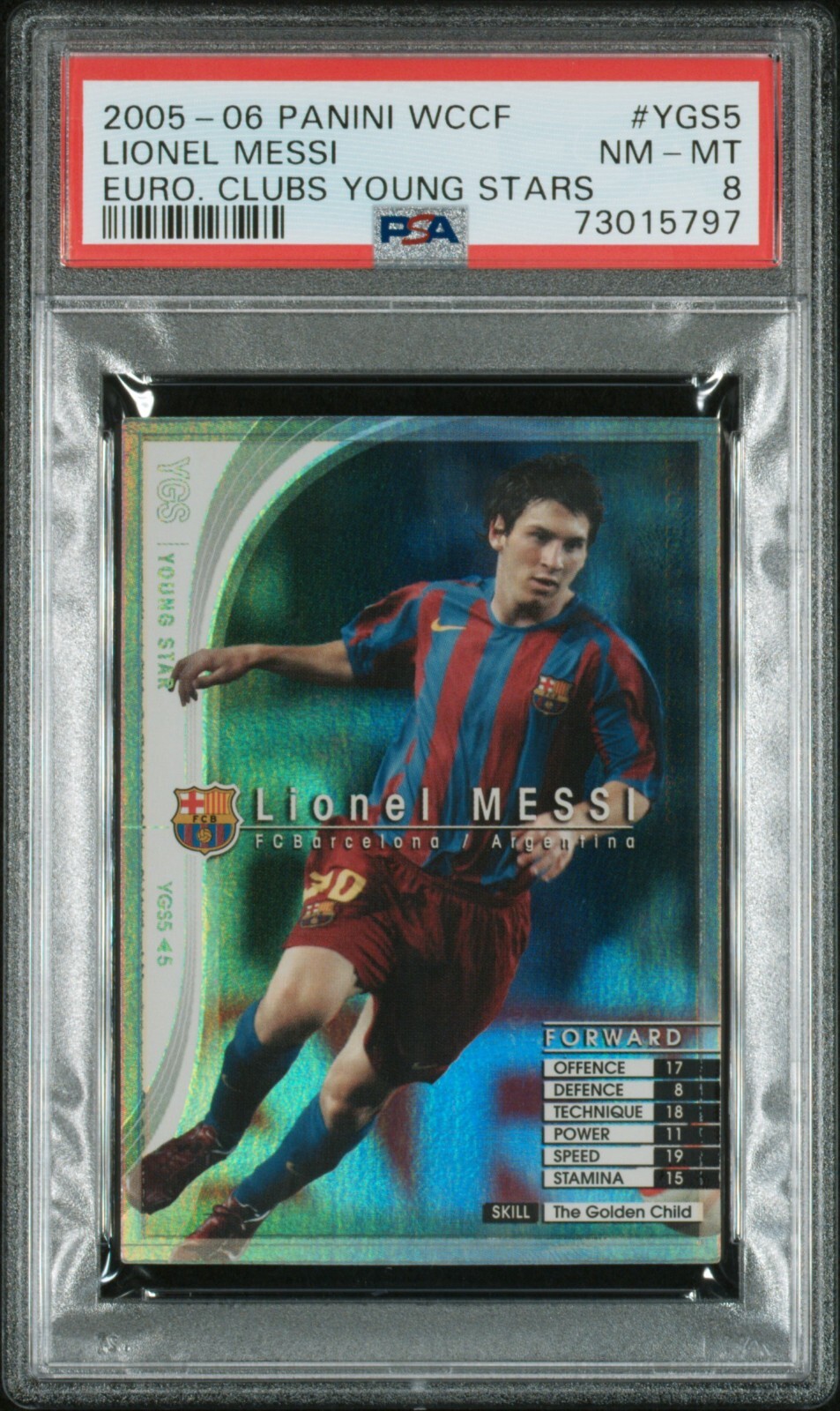 2005 - 2006 panini wccf #YGS5 Lionel messi PSA 8 メッシ ルーキー