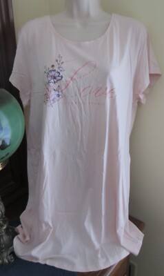 VICTORIA'S SECRET PEACHY PINK cottage cute knit shift  nightgown  size XL