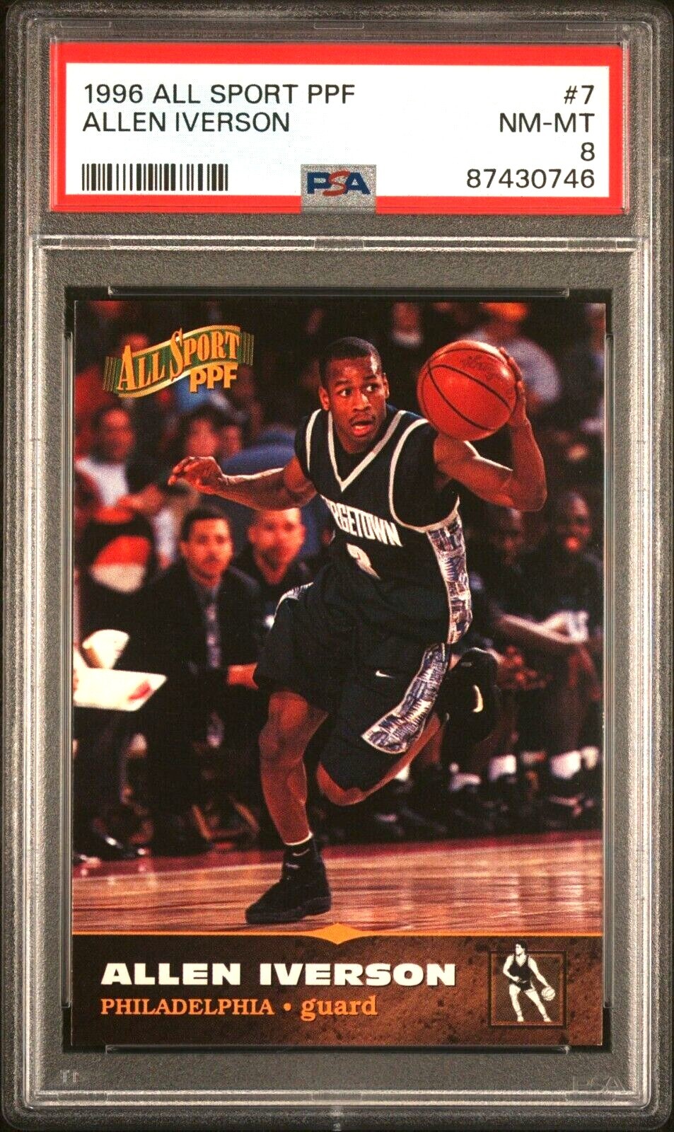PSA 8 NM- Mint Graded 1996 SCORE BOARD ALL SPORT PPF 7 ALLEN