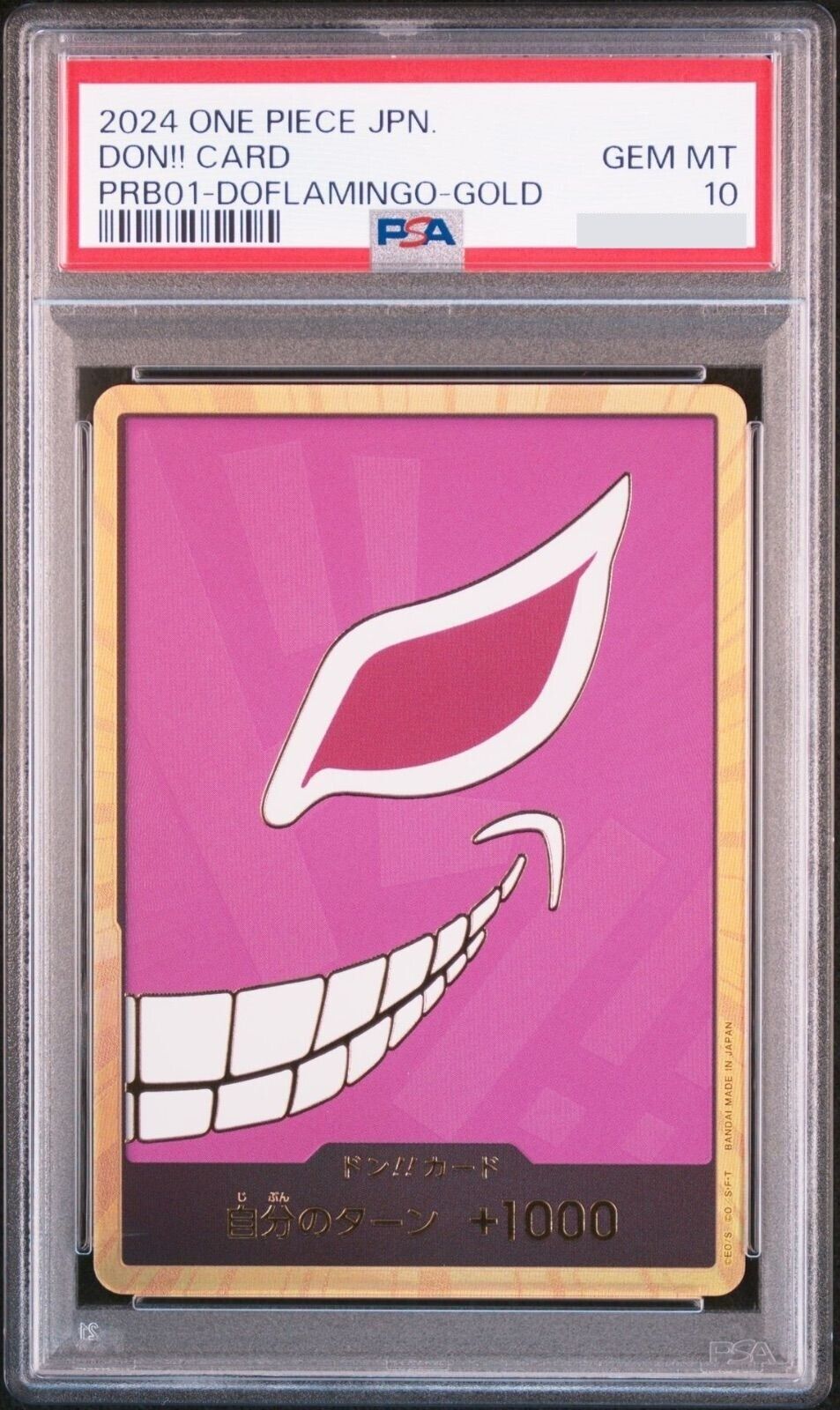 PSA 10 DON !! Card Doflamingo gold Japanese ONE PIECE Card PSA 10 DON !! Card Doflamingo gold Japanese ONE PIECE Card
