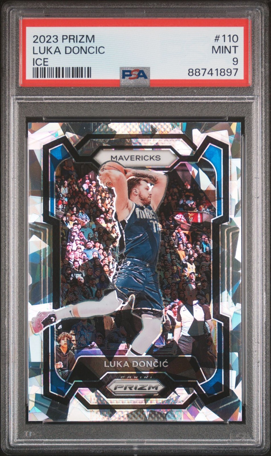 2023-24 PANINI PRIZM #110 LUKA DONCIC ICE PRIZM PSA 9 MINT