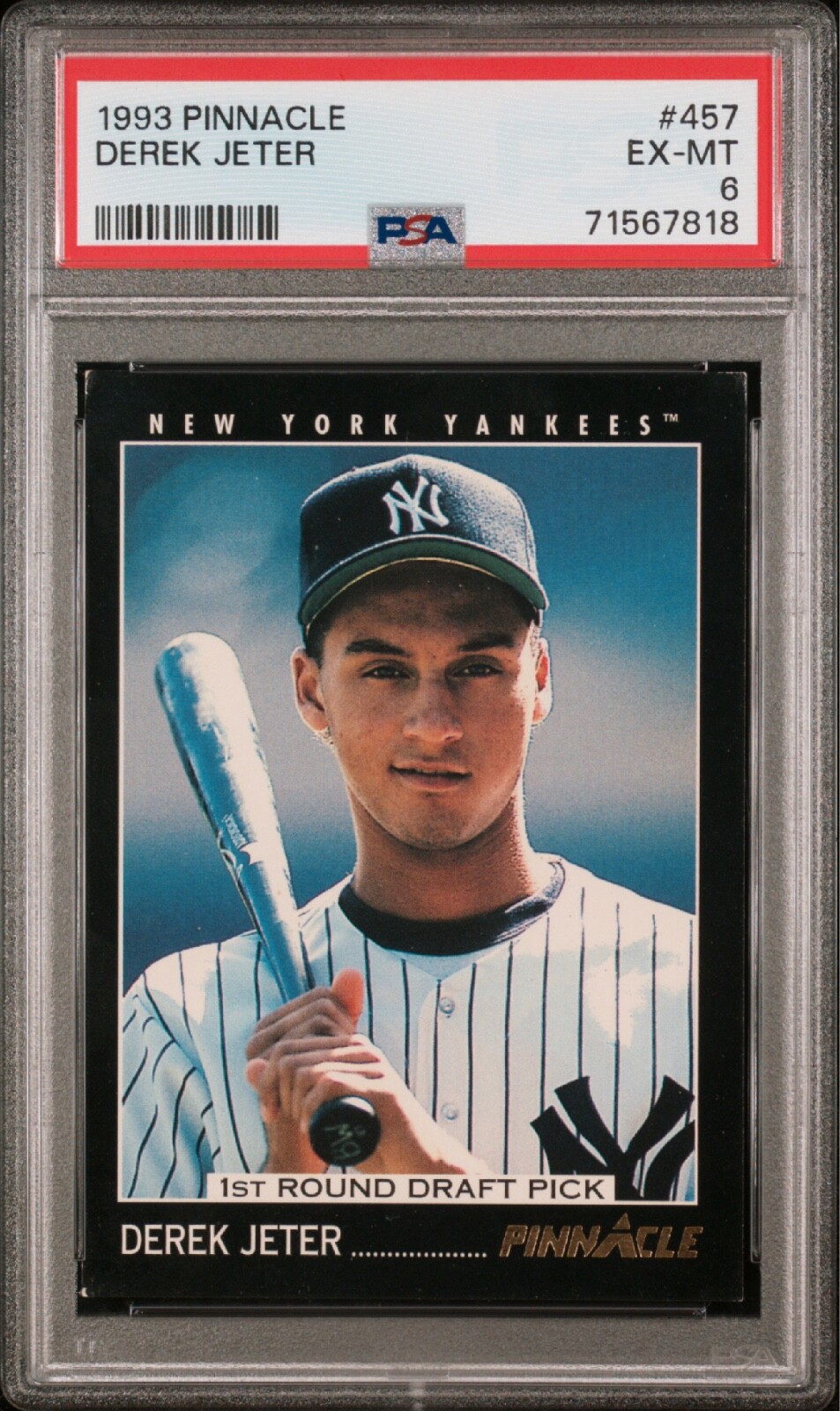 1993 Pinnacle #457 Derek Jeter *PSA 6 EX-MT* Baseball Card