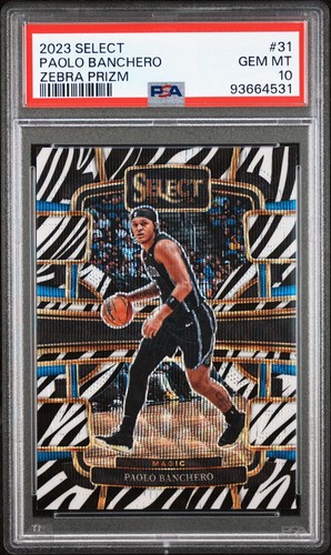 Paolo Banchero 2023-24 Panini Select Zebra Prizm PSA Gem