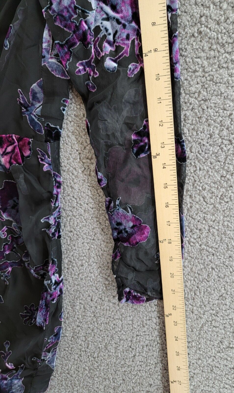 AQUA Floral Velvet Burnout Mini Dress Women's M Black Multi Back Zip Closure - Picture 5 of 16