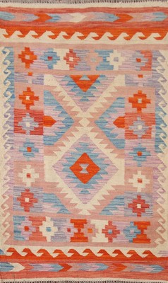 South Western Geometric Kilim Oriental Accent Rug 3x4 ft. Flat-weave Carpet 