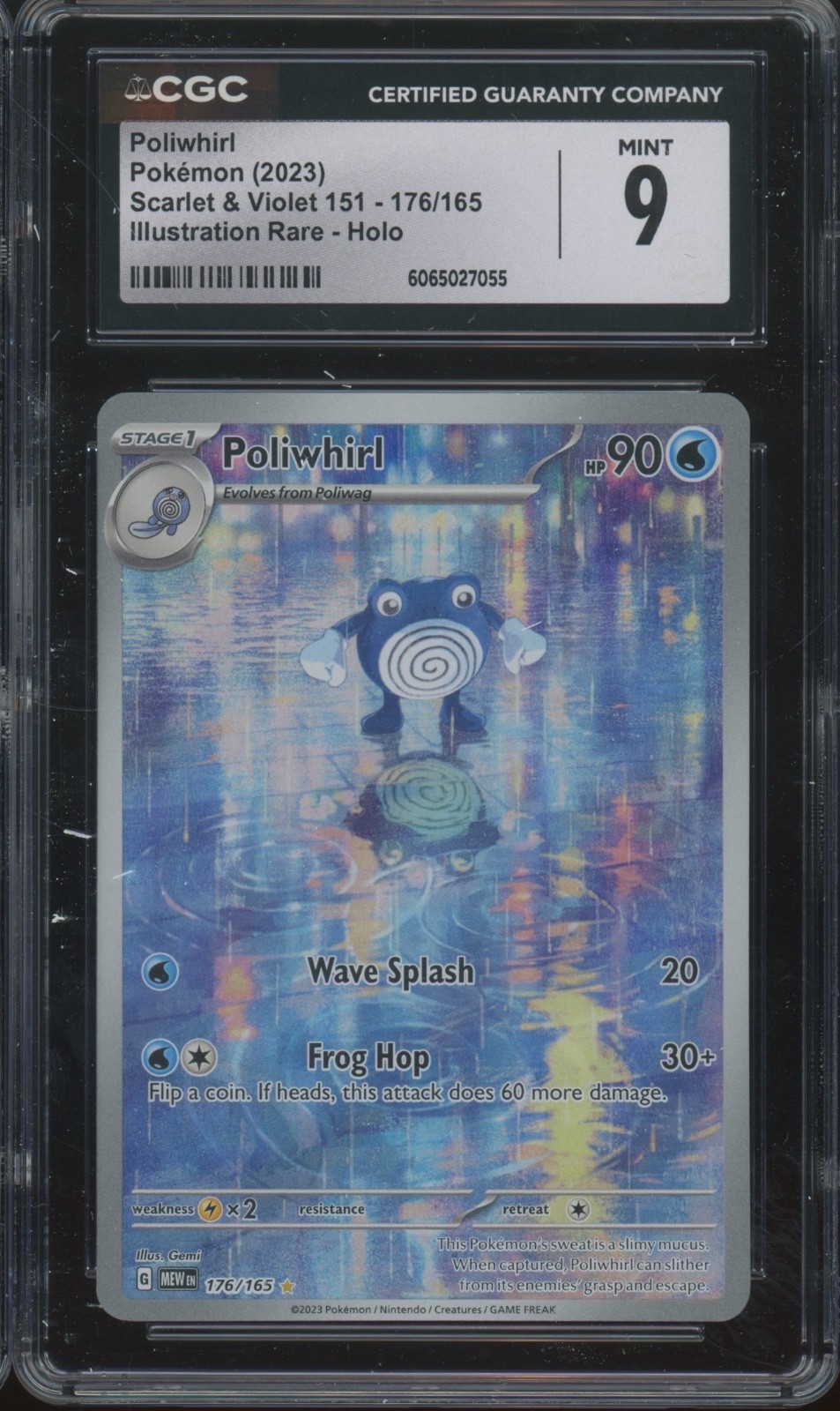 2023 Pokemon Scarlet & Violet 151 Holo #176 Poliwhirl Mint CGC 9