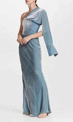 Pre-owned Hellessy Talia Bustier Gown In Smokey Blue