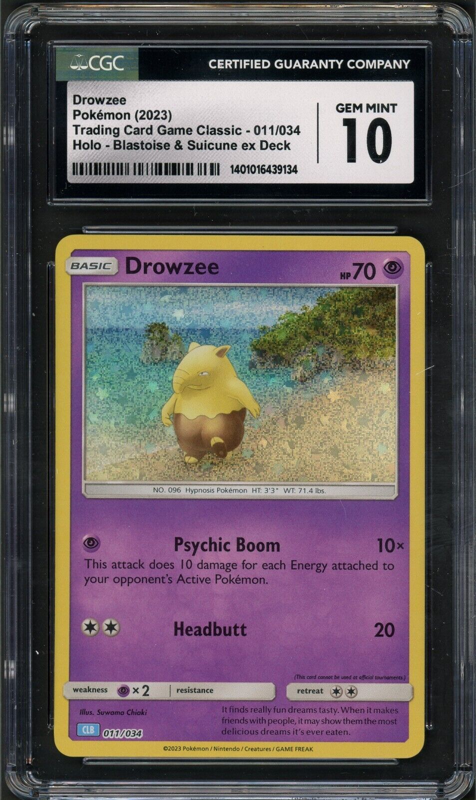 Pokemon CGC 10 Gem Mint TCG Classic Collection Holo Drowzee Pokemon CGC 10 Gem Mint TCG Classic Collection Holo Drowzee