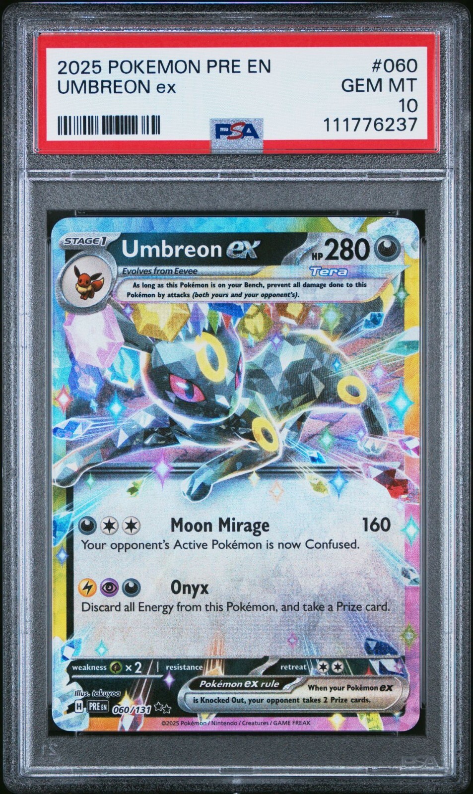 Umbreon EX 280 HP ポケモンカード Umbreon EX 280 HP ポケモンカード UMBREON EX 2025 POKEMON PRE