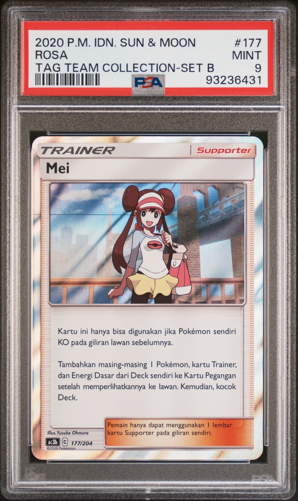PSA 9 Rosa #177 Tag Team Collection Pokemon Card Indonesian