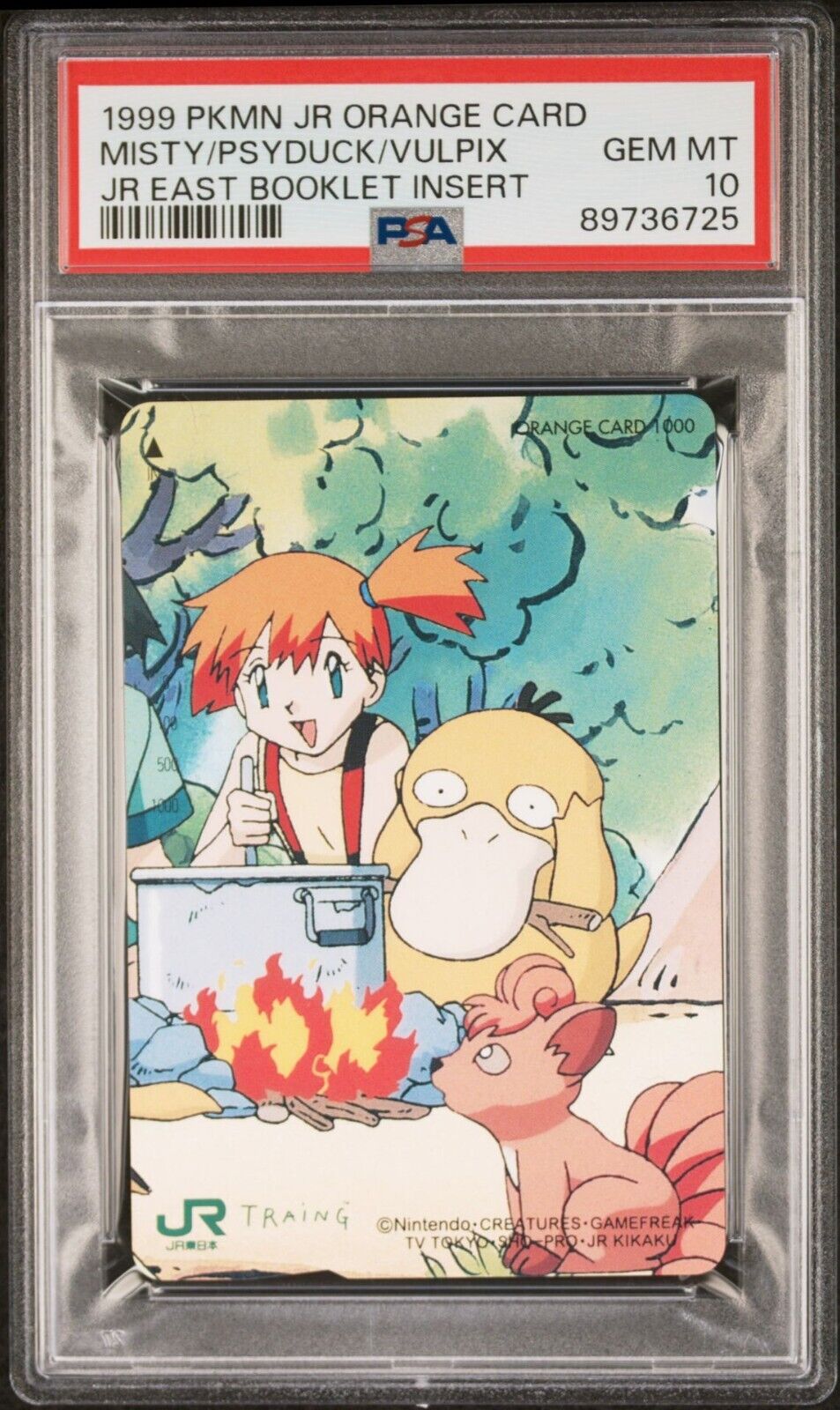 PSA 10 Psyduck Misty &Vulpix JR East Orange Card Pokemon PSA 10 Psyduck Misty &Vulpix JR East Orange Card Pokemon