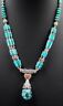 Turquoise & Sterling Silver Necklace Fine Statement Jewellery Length 44cm-49cm.JPG